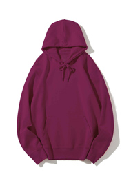 洋红紫色300克套头纯色卫衣