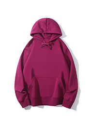 洋红紫色600克套头超柔不倒绒（银狐绒）卫衣