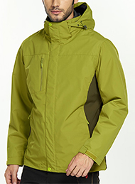 草绿色三合一防风防水保暖透气冲锋衣